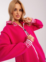 Hurt Fuchsia long zip-up sweatshirt.