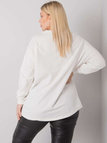 Ecru asymmetrische Bluse in Übergröße Elfriede.