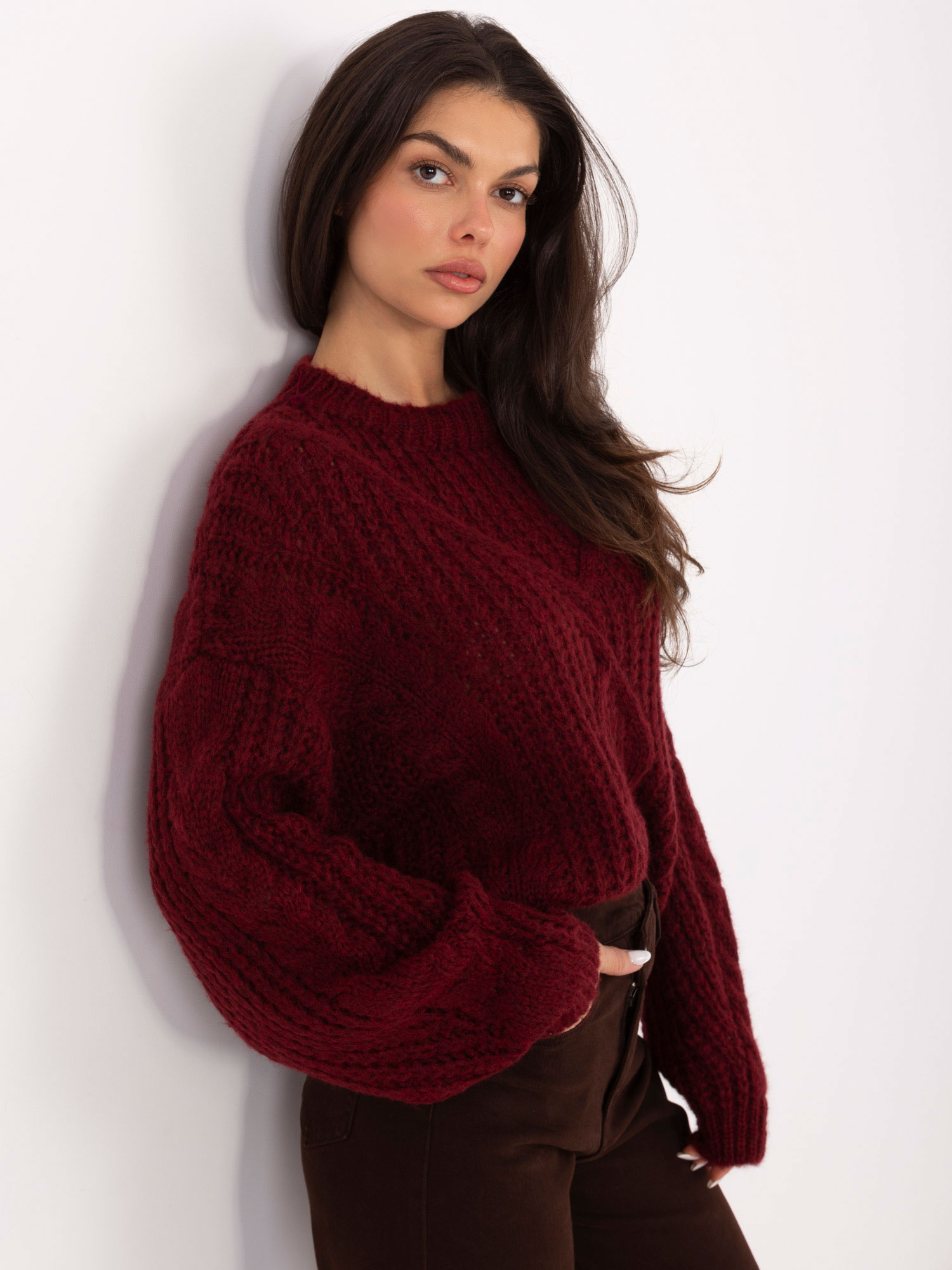 Sweter bordowy