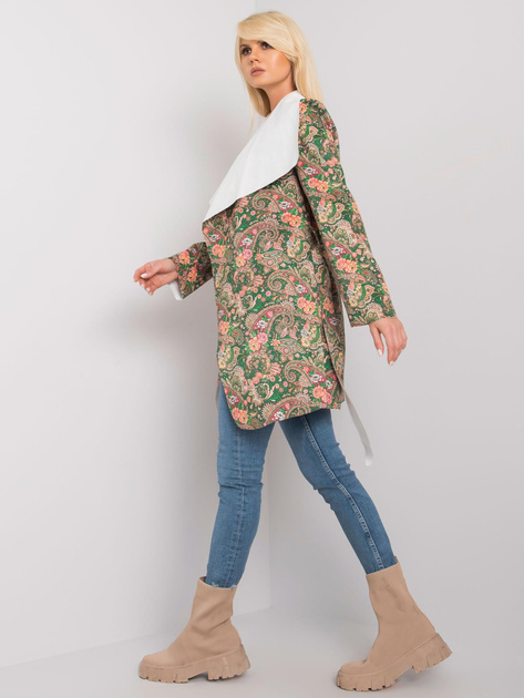 Khaki wzorzysty płaszcz damski Aggie