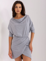 Hurtownia Szara codzienna sukienka z bawełny