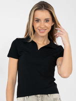 Czarna dopasowana koszulka typu polo