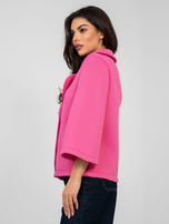 Ciemnoróżowy piankowy płaszcz z kieszeniami