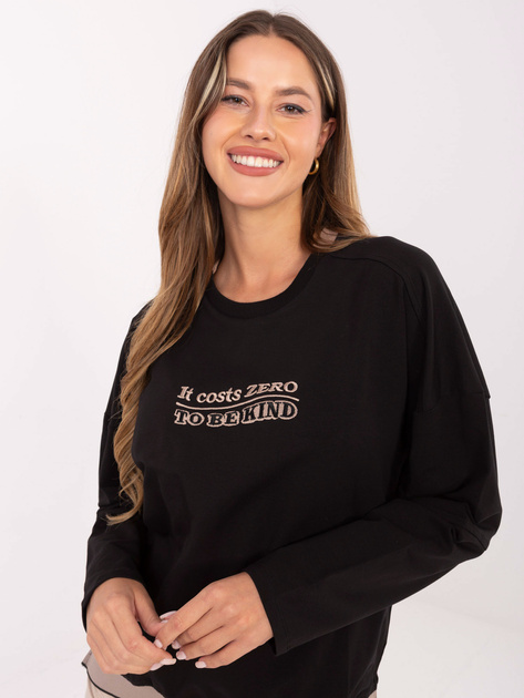Czarna damska bluza z haftowanym napisem