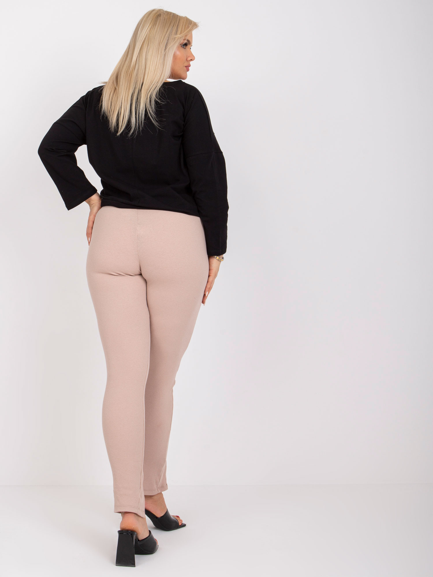 Čierna dámska bavlnená blúzka plus size Sandy.