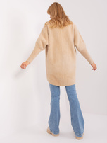 Hurtownia Jasnobeżowy damski płaszcz alpaka z wełną