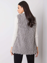 Ciemnoszara futrzana kamizelka Sybille