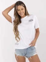 Biało-różowy t-shirt z bawełny FRESH MADE