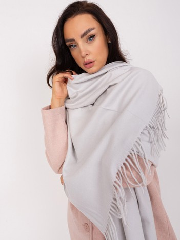 Wholesale light gray women's knitted scarf.