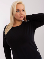 Hurtownia Czarna bawełniana bluzka plus size