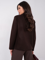 Czekoladowy dwurzędowy płaszcz z podszewką