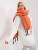 Hurtownia Pomarańczowy ciepły szal damski