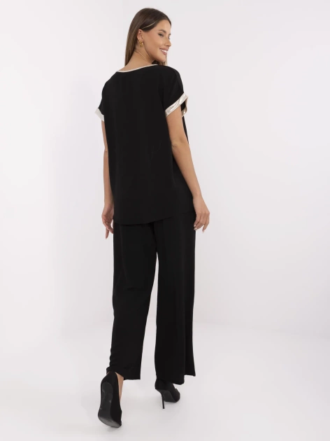 Czarny letni komplet z bluzką oversize
