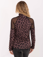Brązowo-czarna bluzka z motywem zwierzęcym RUE PARIS 