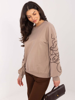 Ciemnobeżowa damska bluza bez kaptura 