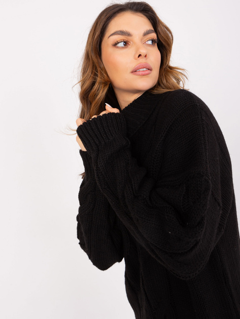 Hurt Czarna damska sukienka w warkoczowy splot RUE PARIS