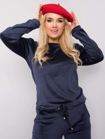 Granatowy welurowy komplet plus size Jeanne