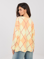 Jasnożółto-pomarańczowa bluza oversize bez kaptura