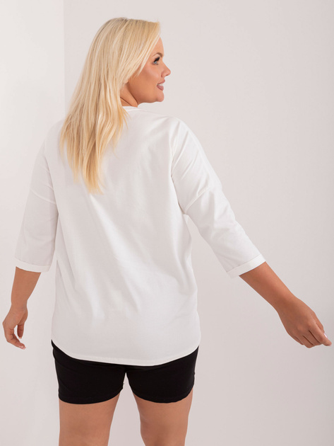 Hurt Ecru casualowa bluzka plus size z aplikacją