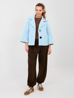 Jasnoniebieski piankowy płaszcz z kołnierzem