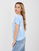 Jasnoniebieska letnia bluzka z krótkim rękawem SUBLEVEL 