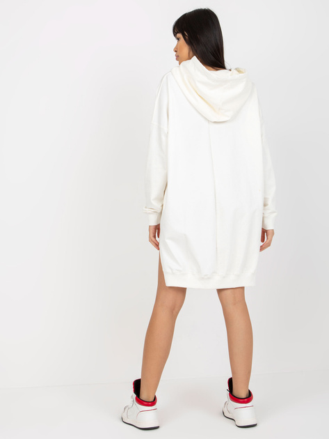 Hurt Ecru luźna bluza kangurka z napisem i kapturem