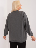 Ciemnoszara melanżowa bluza plus size bez kaptura Harmony