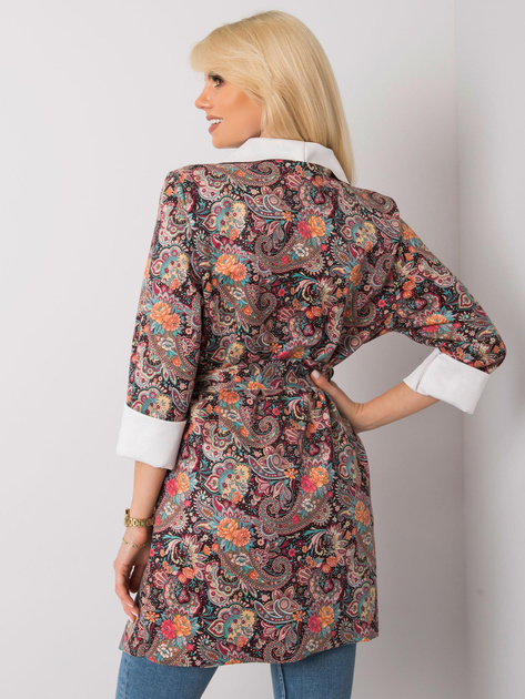 Czarny wzorzysty płaszcz damski Aggie