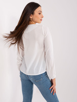 Hurt Ecru damska bluzka wizytowa z aplikacją