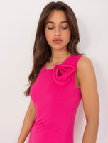 Hurt Fuksjowa midi sukienka bodycon w prążek