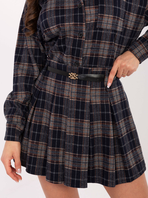 Granatowa plisowana spódnica w kratę