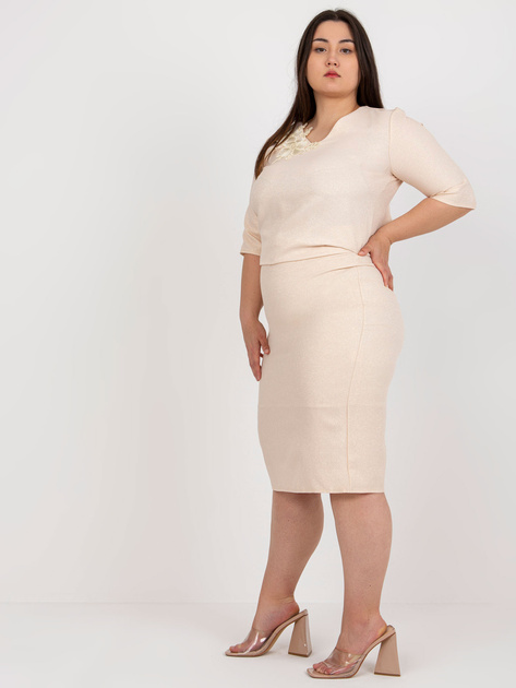 Hurt Jasnobrzoskwiniowa ołówkowa spódnica plus size