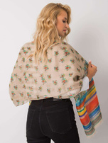 Beżowa chusta z wiskozy we wzory