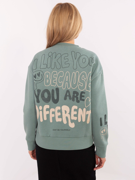 Hurt Pistacjowa dresowa bluza z napisami SUBLEVEL