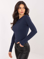 Granatowa krótka bluzka z haftem