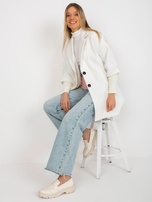 Hurtownia Ecru damski płaszcz z kieszeniami OCH BELLA