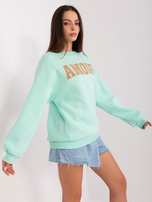 Hurt Miętowa bluza bez kaptura z okrągłym dekoltem