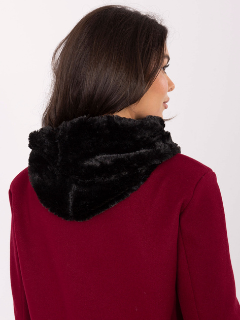 Czarny futrzany komin damski