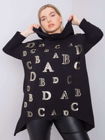 Czarna bluza plus size z kapturem Aina
