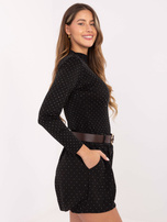 Czarne eleganckie szorty o kroju bombka RUE PARIS 