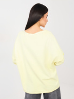 Jasnożółta bluzka overssize z wstawkami z satyny 