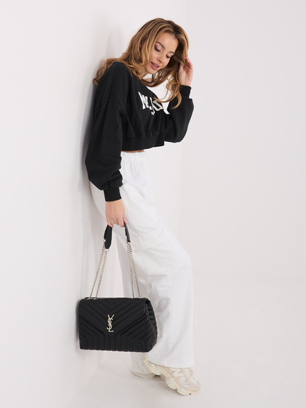 Ecru dresowe spodnie cargo bez zapięcia