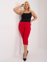Hurt Czerwone materiałowe spodnie rybaczki plus size