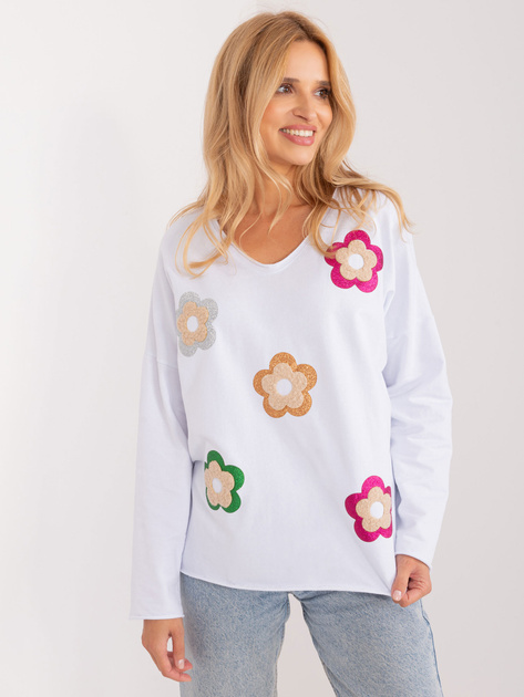 Hurt Biała casualowa bluzka z dekoltem V