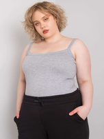 Šedý top plus size na ramínkách Scarlette.