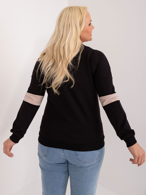 Hurt Czarna damska bluzka plus size z dekoltem V