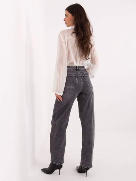 Ciemnoszare jeansowe spodnie baloon fit