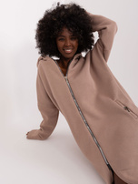 Hurt Ciemnobeżowa asymetryczna bluza basic z bawełny