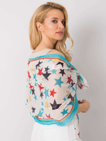 Niebieska chusta z nadrukiem gwiazd