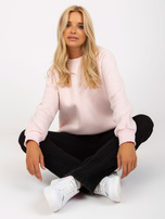 Hurtownia Jasnoróżowa dresowa bluza basic bez kaptura 